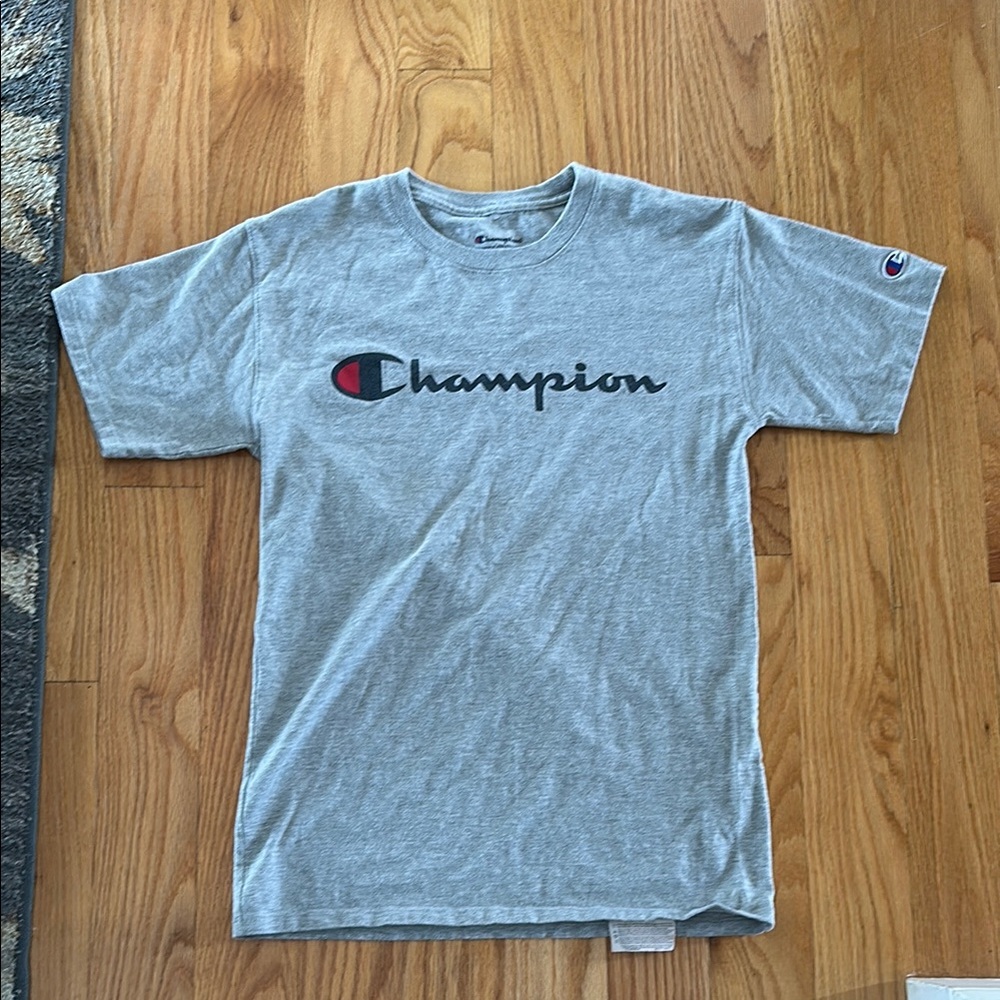 Champion Gray Short Sleeve Tee Classic Athletic Wear